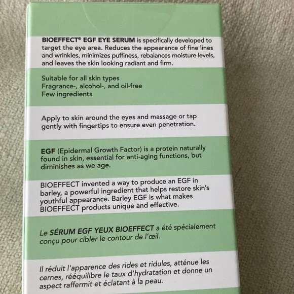 Bioeffect EGF Age Defying Eye Serum 6ml .20 oz New Fine Lines Wrinkles Puffiness - Picture 3 of 5